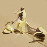 Butter Yellow Open-Toe Block Heels –  3-3.5 Inches | Customizable